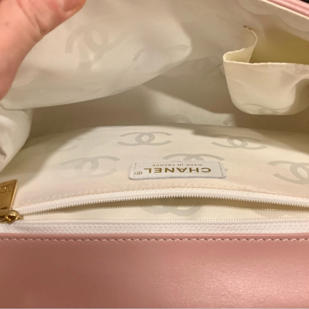 Rare Vintage Chanel Mauve Pink Surpique Top-Handle Flap Bag - Picture 8 of 11